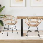 vidaXL Eetkamerstoel 2 pcs Naturel 49 x 51 x 81 cm Riet en, Huis en Inrichting, Verzenden, Nieuw