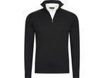 Cappuccino Italia - Heren Trui Mock Zip Pullover - Zwart -, Verzenden, Nieuw