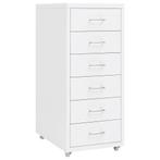 vidaXL Ladeblok verrijdbaar 28x41x69 cm metaal wit, Huis en Inrichting, Kasten | Overige, Verzenden, Nieuw