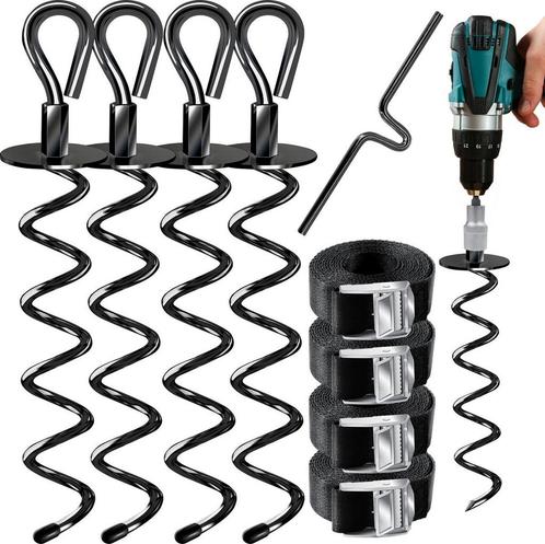 KESSER® 4x grondanker 9-delige set Bevestiging Houder voor t, Doe-het-zelf en Bouw, Gereedschap | Overige machines, Verzenden