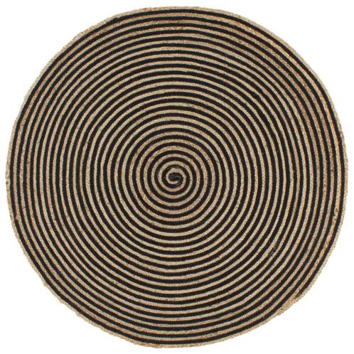 vidaXL Tapis fait à la main Jute avec design de spirale, Maison & Meubles, Ameublement | Tapis & Moquettes, Neuf, Envoi