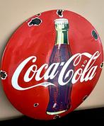 No reserve- Vrij groot Coca Cola emaille reclamebord -