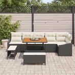 vidaXL Tuinbank Set met kussen 9 pcs Zwart en Crème 100 x, Verzenden, Nieuw