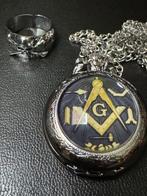 Freemasons Pocket Watch 35mm  with Memento Mori ring -, Verzamelen, Militaria | Algemeen
