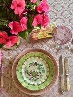 Roze en zilveren adamascado tafelkleed voor grote tafels,