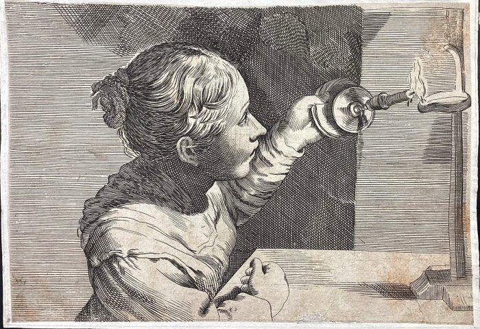 Oliviero Gatti (1579-1648), da Guercino - Ragazza che, Antiek en Kunst, Antiek | Overige Antiek