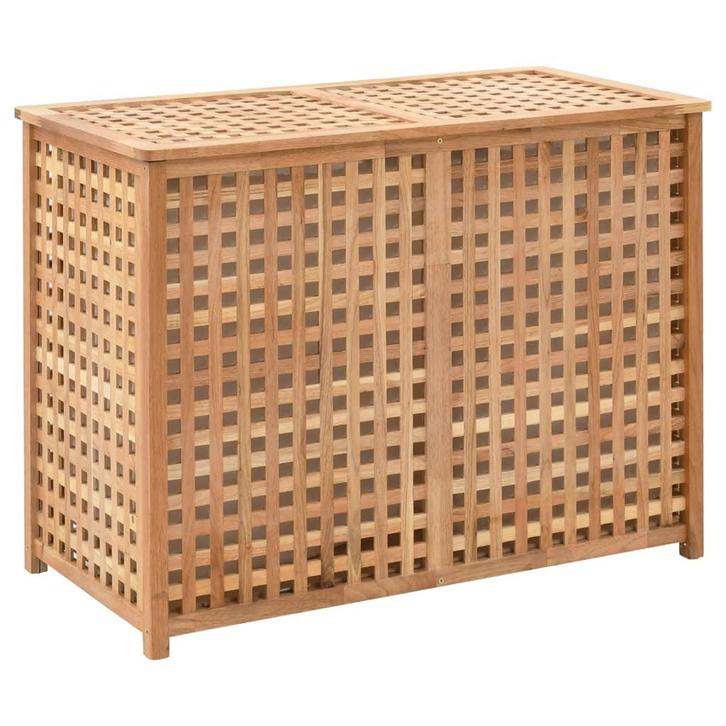 vidaXL Wasmand 87,5x46x67 massief walnotenhout, Huis en Inrichting, Woonaccessoires | Overige, Nieuw, Verzenden