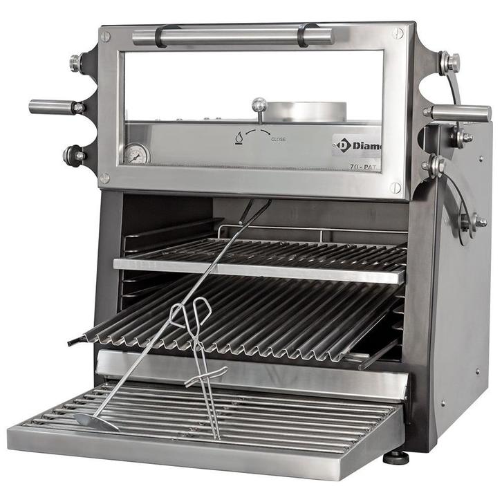 Houtskooloven-BBQ | RVS | Met Hefdeur | 60kg/u | GN 1/1 |, Zakelijke goederen, Horeca | Keukenapparatuur, Nieuw in verpakking