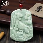 Handgesneden nefriet jade hanger – tijger reliëf, Antiek en Kunst