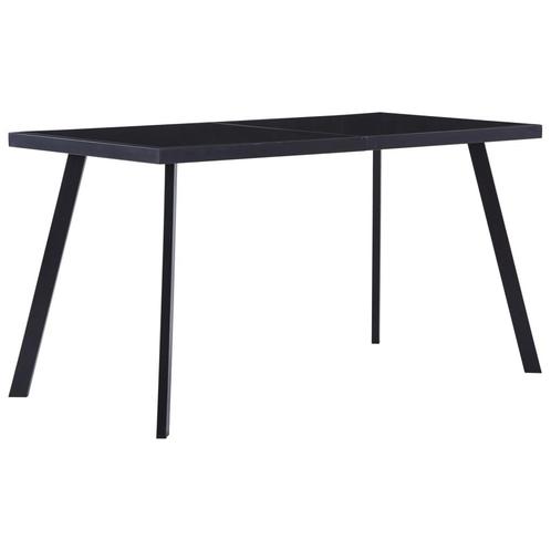 vidaXL Table à manger Noir 140x70x75 cm Verre trempé, Maison & Meubles, Tables | Tables à manger, Neuf, Envoi