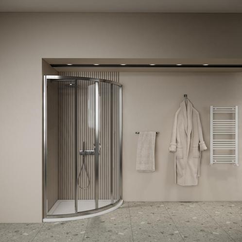 Aanbieding: Douchecabine BWS Ola 90x90x190 cm Kwartrond, Doe-het-zelf en Bouw, Sanitair, Douche, Nieuw, Chroom, Ophalen of Verzenden