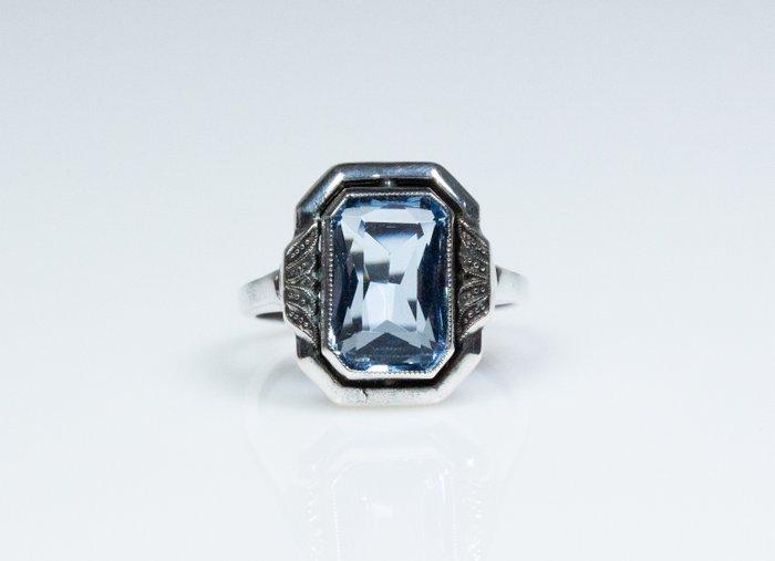 - Art Deco - 800 zilver - Ring, Antiek en Kunst, Kunst | Designobjecten
