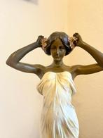 Sculpture, Nymph of the Valley, Lady in white dress. - 34 cm