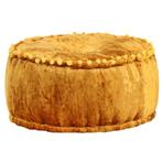 vidaXL Poef rond 40x20 cm fluweel mosterdkleurig, Huis en Inrichting, Zetels | Voetbanken en poefs, Verzenden, Nieuw