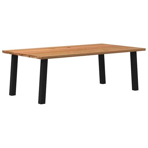 vidaXL Eettafel rechthoekig 220x120x74 cm massief eikenhout, Huis en Inrichting, Tafels | Eettafels, Nieuw, Verzenden
