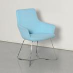 Frontseat vergaderstoel, lichtblauw, ringpoot, Huis en Inrichting, Stoelen, Ophalen of Verzenden, Gebruikt