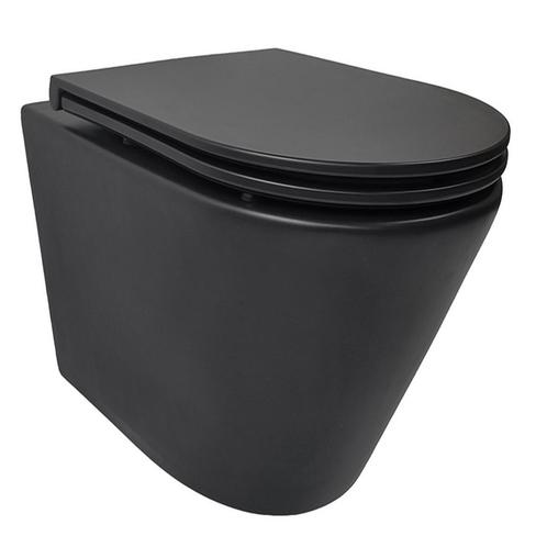 Rimless Wandcloset Wiesbaden Tornado Flush Mat Zwart Met, Doe-het-zelf en Bouw, Sanitair, Overige typen, Nieuw, Ophalen of Verzenden