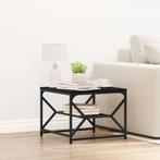 vidaXL Zwart Eiken Koffietafel met Plank, 51x50x40 cm,, Huis en Inrichting, Tafels | Salontafels, Verzenden, Nieuw