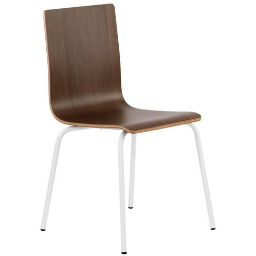Stoel | DANIS | Houtlook (Walnoot) | Witte Poten |, Zakelijke goederen, Horeca | Keukenapparatuur, Nieuw in verpakking, Verzenden