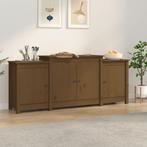 vidaXL Buffet Marron miel 164x37x68 cm Bois massif de, Verzenden, Neuf