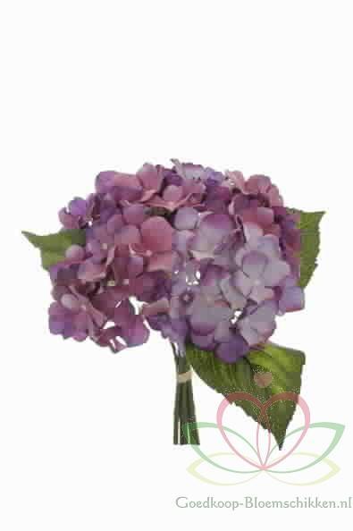 Hortensia Boeketje met *5 PURPLE ZIJDE Hortensia, Maison & Meubles, Accessoires pour la Maison | Plantes & Fleurs artificielles