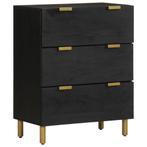 vidaXL Dressoir 60x33x75 cm bewerkt hout zwart, Huis en Inrichting, Verzenden, Nieuw