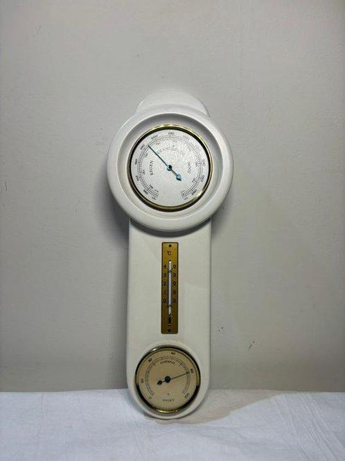Vintage Barometer met Thermometer en Hygrometer in Strak, Antiek en Kunst, Curiosa en Brocante