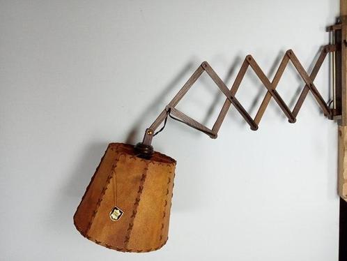 Schaarlamp - Teak - Harmonica-lamp, Antiek en Kunst, Kunst | Designobjecten
