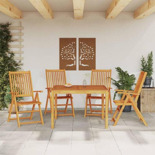 vidaXL 5-delige Eethoek massief acaciahout, Tuin en Terras, Tuinsets en Loungesets, Nieuw, Verzenden