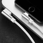 iPhone Lightning Oplaadkabel 90° - 1 Meter - Gevlochten, Télécoms, Téléphonie mobile | Chargeurs pour téléphone, Verzenden
