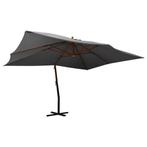 vidaXL Zweefparasol met houten paal 400x300 cm, Tuin en Terras, Verzenden, Nieuw