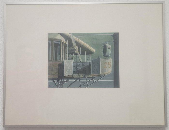 Joop Polder (1939) - Vrachtvliegtuig Pedlor 25 & Het, Antiek en Kunst, Kunst | Schilderijen | Klassiek