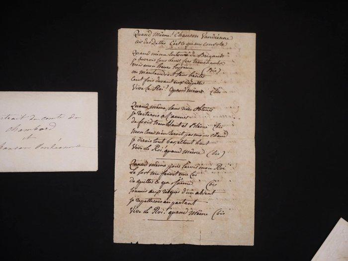 Henri V, comte de CHAMBORD - Portrait + Chanson vendéenne -, Collections, Cinéma & Télévision