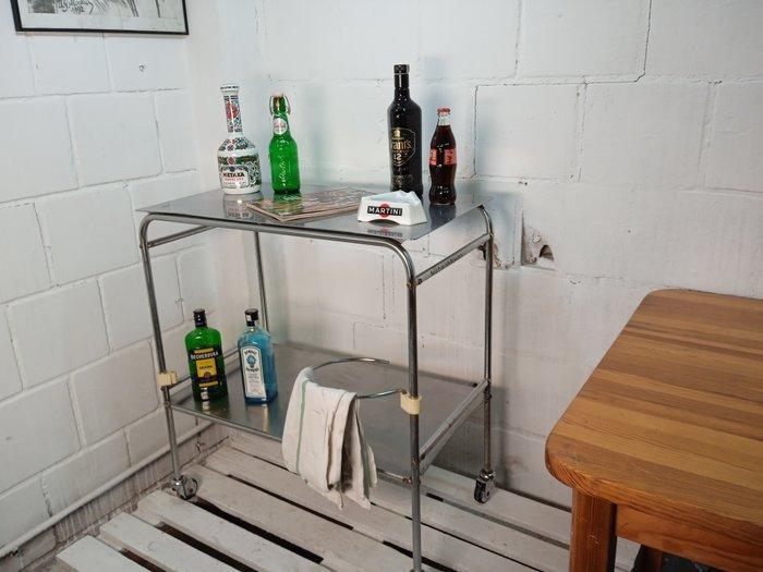 Salontafel - Vintage medische tafel, likeurkast - Metaal, Antiek en Kunst, Antiek | Wandborden en Tegels