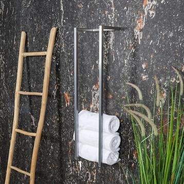 BWS Handdoekenrek Industrieel | 95x25x20cm | Chroom, Ophalen of Verzenden, Bad