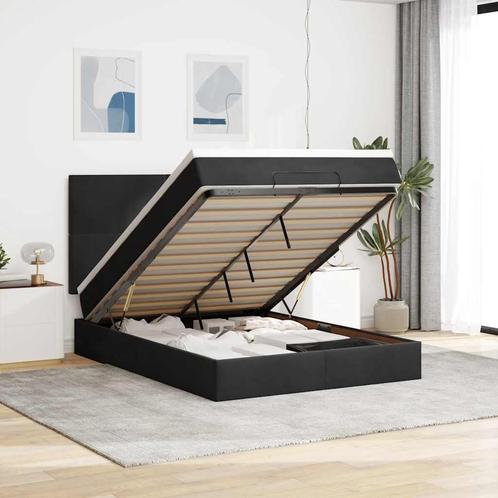 vidaXL Ottoman bed met matrassen 140x200cm fluweel zwart, Huis en Inrichting, Slaapkamer | Bedden, Nieuw, Verzenden