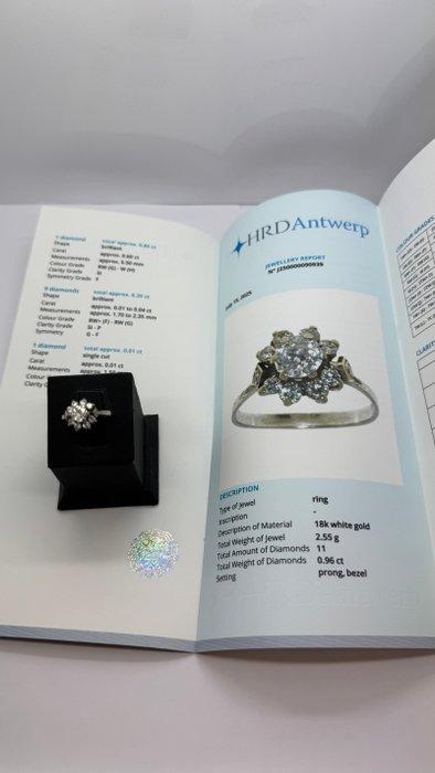Ring - 18 karaat Witgoud - 0.96ct. tw. Diamant (Natuurlijk), Handtassen en Accessoires, Ringen