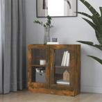 vidaXL Vitrinekast 82,5x30,5x80 cm bewerkt hout gerookt, Huis en Inrichting, Kasten | Boekenkasten, Verzenden, Nieuw