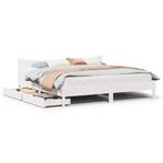 vidaXL Bedframe met lades massief grenenhout wit 200x200 cm, Verzenden, Nieuw