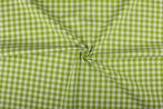 Geruite stof limoengroen 10mm geruit - Katoen 10m op rol, Verzenden, Nieuw