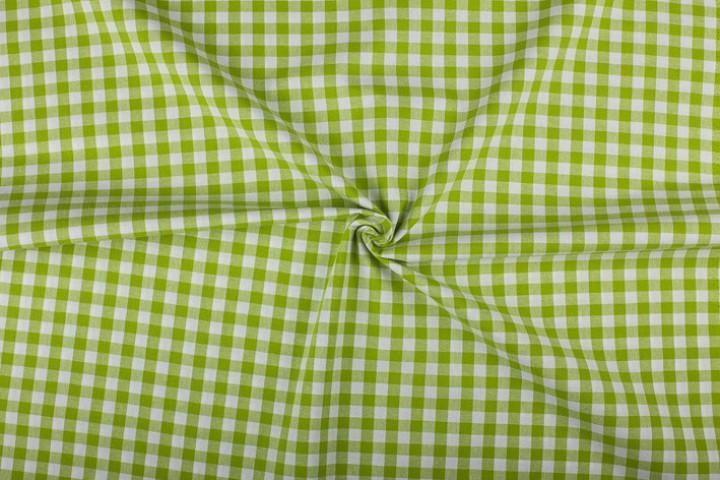 Geruite stof limoengroen 10mm geruit - Katoen 10m op rol, Hobby en Vrije tijd, Stoffen en Lappen, Verzenden
