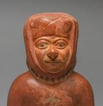 Moche, Pérou Terre cuite Huaco avec anse en étrier en forme