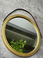 Miroir  - Bois, Verre, cuir - Miroir artisanal