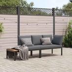 vidaXL 2-delige Loungeset met kussens aluminium zwart, Tuin en Terras, Verzenden, Nieuw, Loungeset