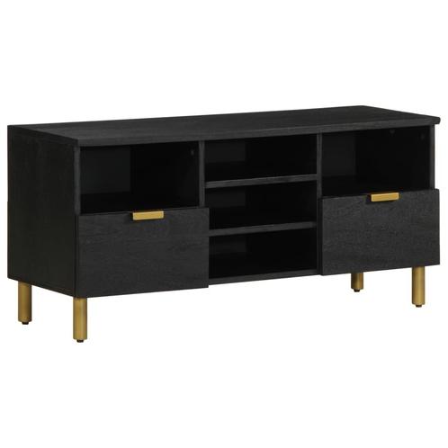 vidaXL Tv-meubel 100x33x46 cm bewerkt hout zwart, Huis en Inrichting, Woonaccessoires | Cd- en Dvd-rekken, Nieuw, Verzenden