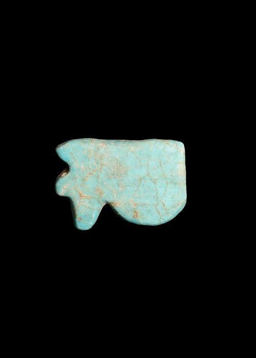 Oude Egypte, late periode Faience Wedjat Amulet (Zonder, Antiek en Kunst, Antiek | Overige Antiek