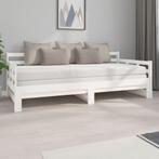 vidaXL Lit coulissant blanc bois de pin massif, Maison & Meubles, Chambre à coucher | Lits, Neuf, Verzenden