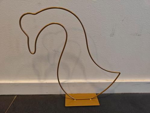 Metalen frame gans op voet +/- 23*23cm goud standaard, Hobby en Vrije tijd, Knutselen, Nieuw