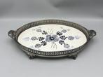 Art Deco dienblad – keramiek en tin - Plateau - Métal,