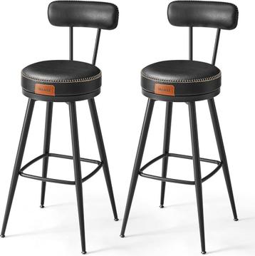 2x Barkruk met draaibare stoel - met rugleuning - metaal beschikbaar voor biedingen